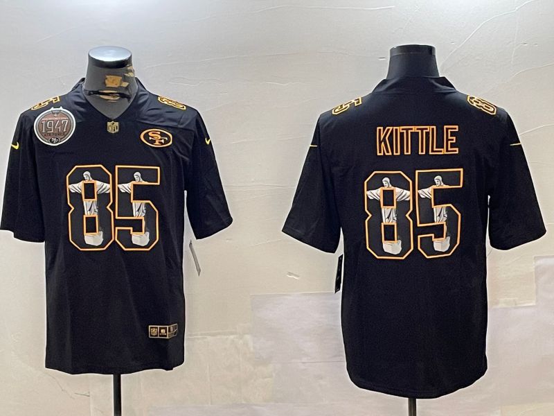 Men San Francisco 49ers 85 Kittle Black Fashion 2024 Nike Limited NFL Jersey style 4